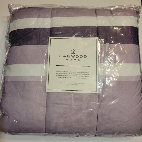 Fairfield Square Coll. Austin Reversible 6Pc Twin Comforter Set Lavender Stripe - Picture 8 of 9